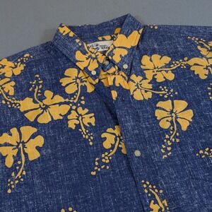 Reyn Spooner Mens 50th State Floral Hawaiian Button Front Camp Shirt XL